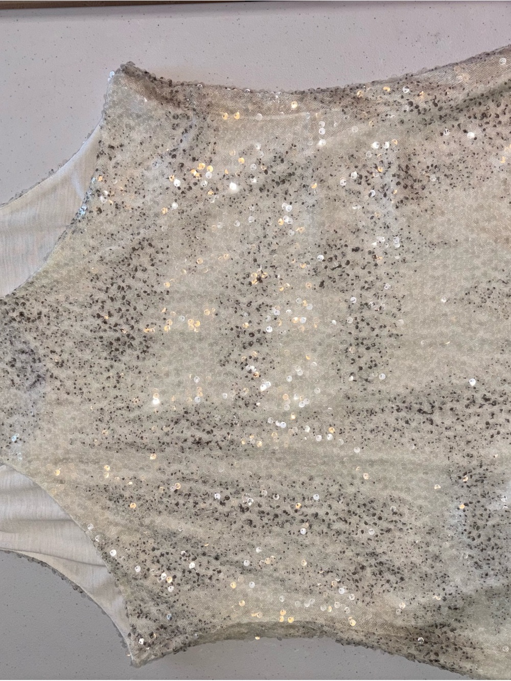INC International Concepts Silver Sequin Racerback Tank - Picture 2 of 4
